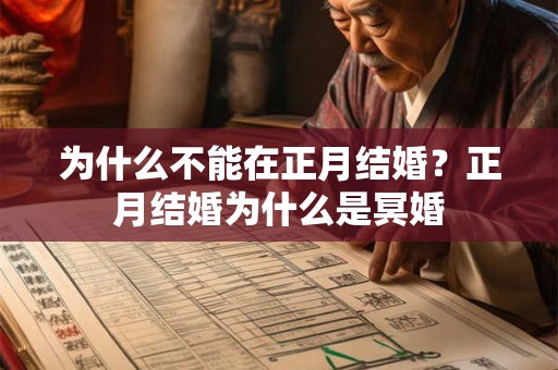 为什么不能在正月结婚？正月结婚为什么是冥婚