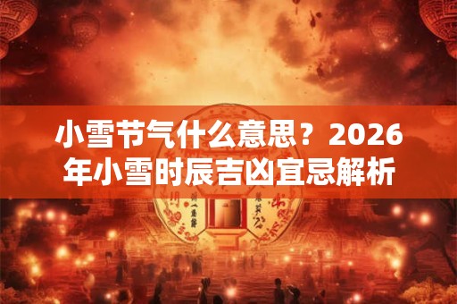 小雪节气什么意思？2026年小雪时辰吉凶宜忌解析