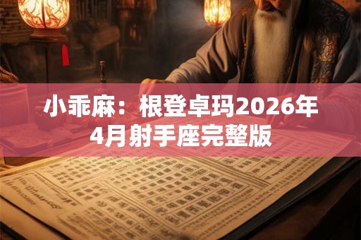 小乖麻:根登卓玛2026年4月射手座完整版 小乖麻:根登卓玛2026年4月射手座完整版