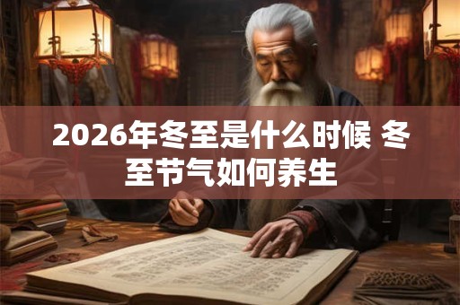 2026年冬至是什么时候 冬至节气如何养生