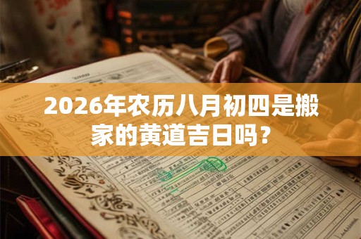 2026年农历八月初四是搬家的黄道吉日吗？