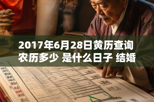 2017年6月28日黄历查询 农历多少 是什么日子 结婚吉时