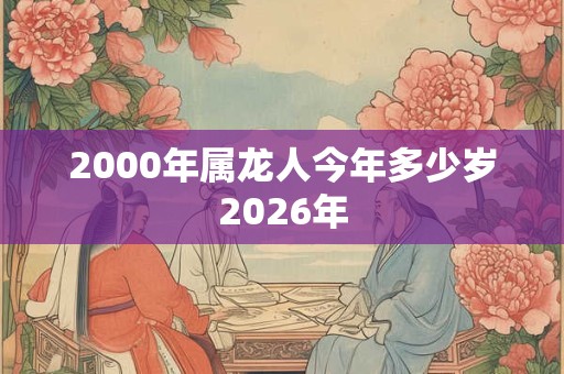 2000年属龙人今年多少岁2026年 2000年属龙人今年多少岁2026年