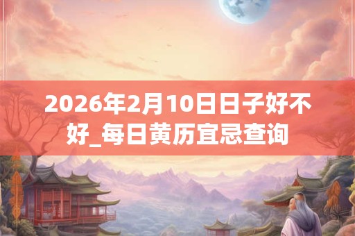 2026年2月10日日子好不好_每日黄历宜忌查询