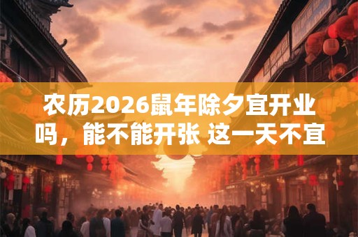 农历2026鼠年除夕宜开业吗,能不能开张 这一天不宜开张 农历2026鼠年除夕宜开业吗,能不能开张 这一天不宜开张