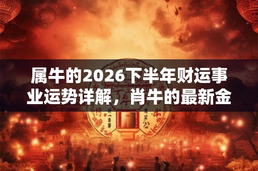 属牛的2026下半年财运事业运势详解，肖牛的最新金钱运势好吗