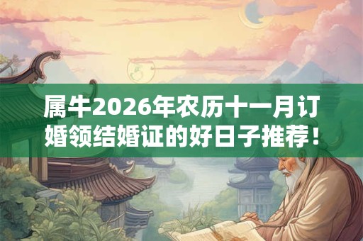 属牛2026年农历十一月订婚领结婚证的好日子推荐！