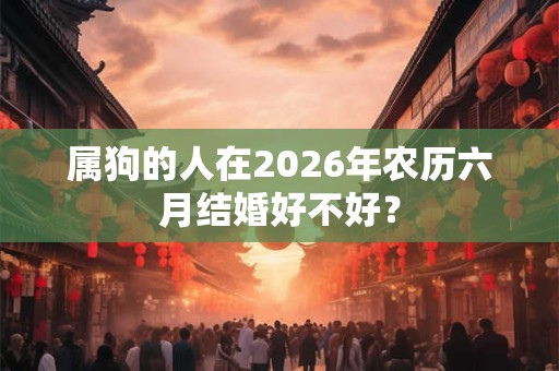 属狗的人在2026年农历六月结婚好不好？