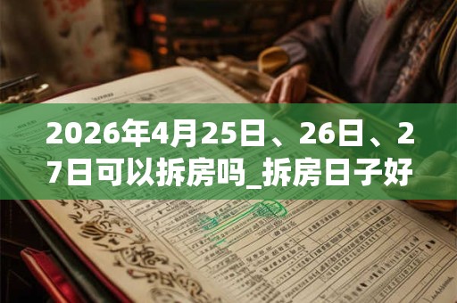 2026年4月25日、26日、27日可以拆房吗_拆房日子好吗