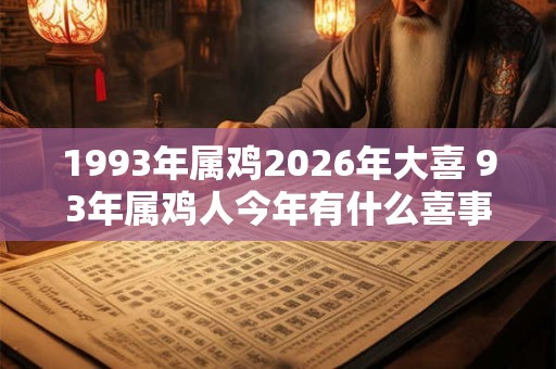 1993年属鸡2026年大喜 93年属鸡人今年有什么喜事