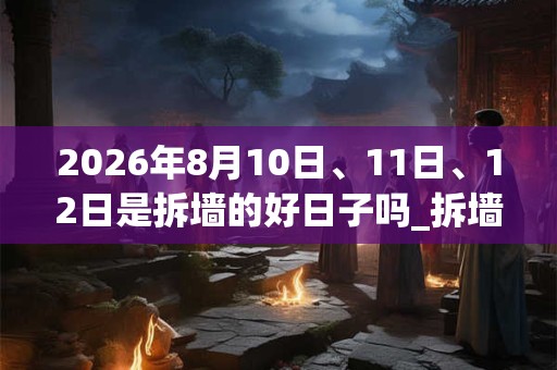 2026年8月10日、11日、12日是拆墙的好日子吗_拆墙可以吗