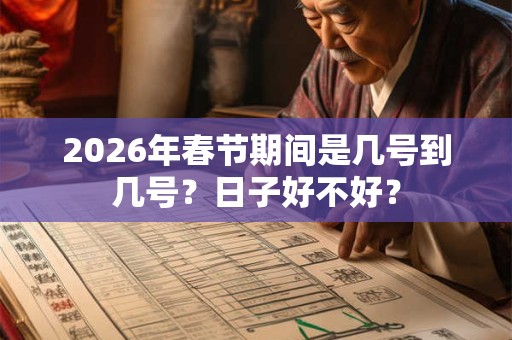 2026年春节期间是几号到几号？日子好不好？