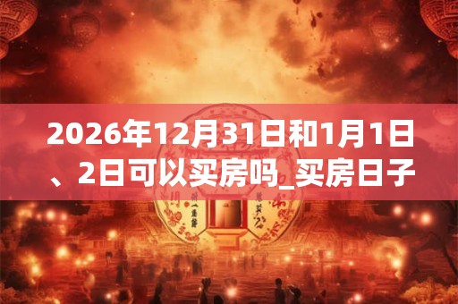 2026年12月31日和1月1日、2日可以买房吗_买房日子好吗