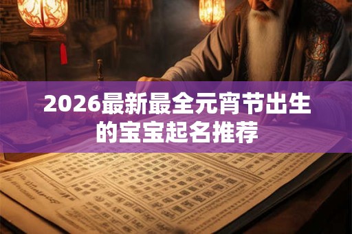 2026最新最全元宵节出生的宝宝起名推荐