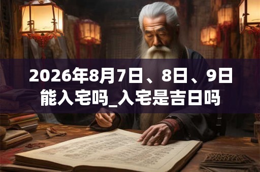 2026年8月7日、8日、9日能入宅吗_入宅是吉日吗 2026年8月7日、8日、9日能入宅吗_入宅是吉日吗