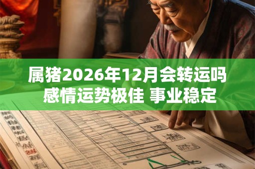 属猪2026年12月会转运吗 感情运势极佳 事业稳定