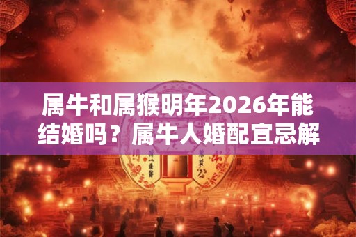 属牛和属猴明年2026年能结婚吗？属牛人婚配宜忌解析！
