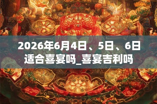 2026年6月4日、5日、6日适合喜宴吗_喜宴吉利吗