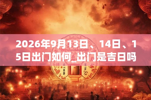 2026年9月13日、14日、15日出门如何_出门是吉日吗