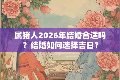 属猪人2026年结婚合适吗？结婚如何选择吉日？
