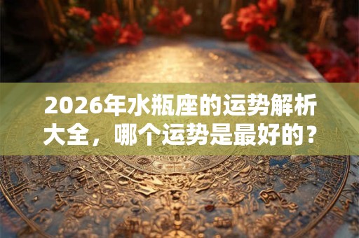2026年水瓶座的运势解析大全，哪个运势是最好的？