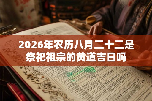 2026年农历八月二十二是祭祀祖宗的黄道吉日吗
