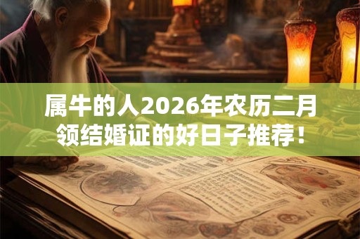 属牛的人2026年农历二月领结婚证的好日子推荐！
