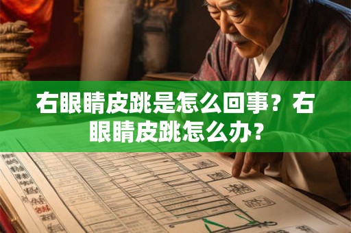 右眼睛皮跳是怎么回事？右眼睛皮跳怎么办？