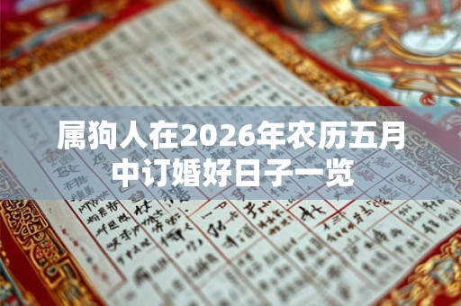 属狗人在2026年农历五月中订婚好日子一览 属狗人在2026年农历五月中订婚好日子一览
