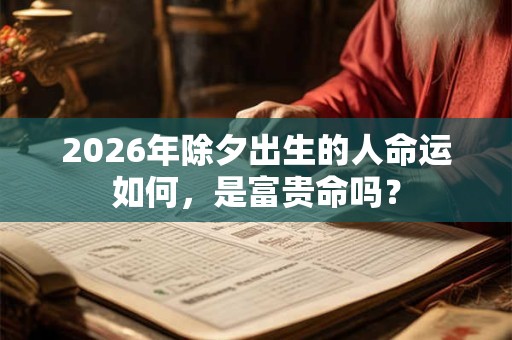 2026年除夕出生的人命运如何，是富贵命吗？