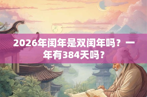 2026年闰年是双闰年吗？一年有384天吗？