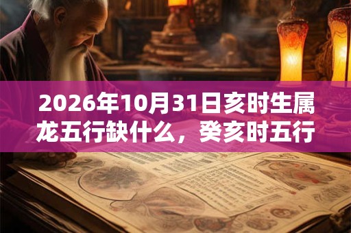 2026年10月31日亥时生属龙五行缺什么，癸亥时五行缺什么