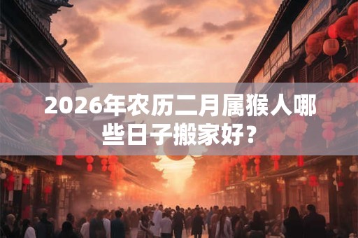 2026年农历二月属猴人哪些日子搬家好？