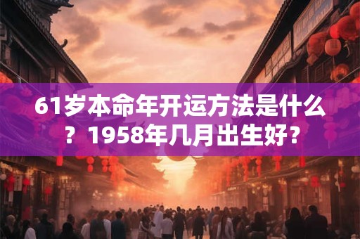 61岁本命年开运方法是什么？1958年几月出生好？