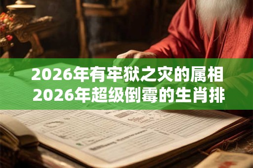 2026年有牢狱之灾的属相 2026年超级倒霉的生肖排行