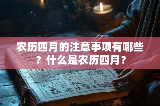 农历四月的注意事项有哪些？什么是农历四月？