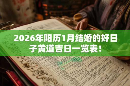 2026年阳历1月结婚的好日子黄道吉日一览表！