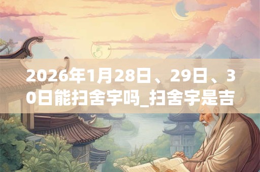 2026年1月28日、29日、30日能扫舍宇吗_扫舍宇是吉日吗