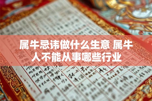 属牛忌讳做什么生意 属牛人不能从事哪些行业