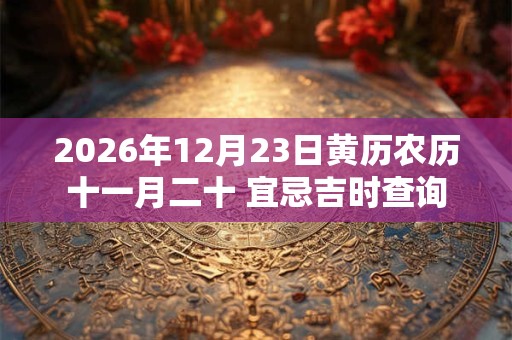 2026年12月23日黄历农历十一月二十 宜忌吉时查询