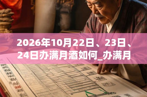 2026年10月22日、23日、24日办满月酒如何_办满月酒是吉日吗