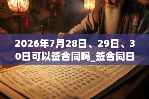 2026年7月28日、29日、30日可以签合同吗_签合同日子好吗