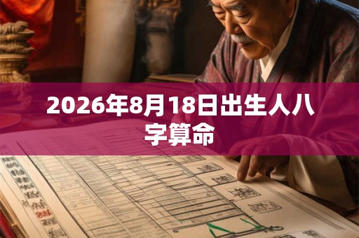 2026年8月18日出生人八字算命