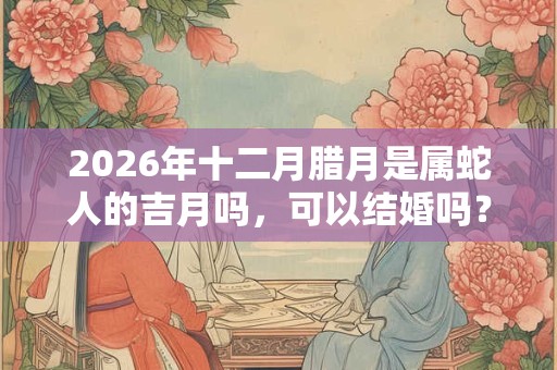 2026年十二月腊月是属蛇人的吉月吗，可以结婚吗？