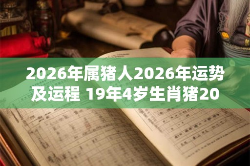 2026年属猪人2026年运势及运程 19年4岁生肖猪2026年每月运势