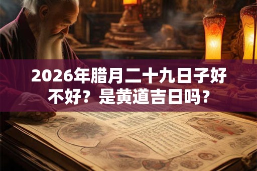 2026年腊月二十九日子好不好？是黄道吉日吗？