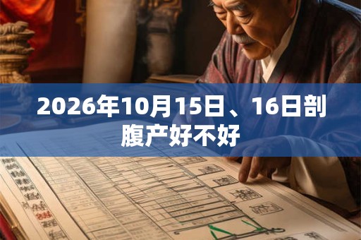 2026年10月15日、16日剖腹产好不好