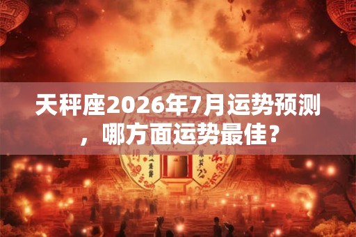 天秤座2026年7月运势预测,哪方面运势最佳? 天秤座2026年7月运势预测,哪方面运势最佳?