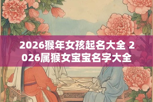 2026猴年女孩起名大全 2026属猴女宝宝名字大全
