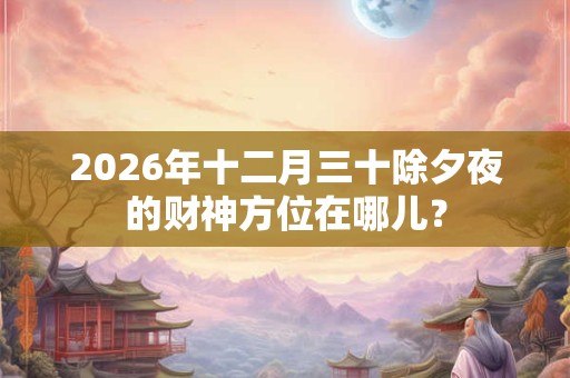 2026年十二月三十除夕夜的财神方位在哪儿？